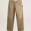 Pantaloni din bumbac cu efect uzat pentru femei Pantaloni din bumbac cu efect uzat pentru femei