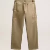 Pantaloni din bumbac cu efect uzat pentru femei Pantaloni din bumbac cu efect uzat pentru femei