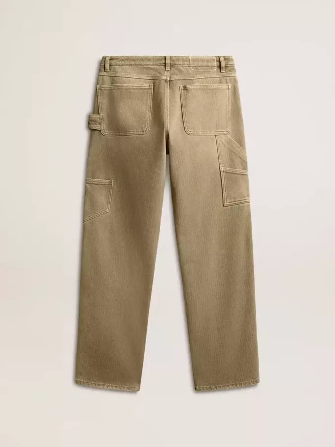 Pantaloni din bumbac cu efect uzat pentru femei Pantaloni din bumbac cu efect uzat pentru femei