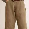 Pantaloni din bumbac cu efect uzat pentru femei Pantaloni din bumbac cu efect uzat pentru femei