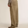 Pantaloni din bumbac cu efect uzat pentru femei Pantaloni din bumbac cu efect uzat pentru femei