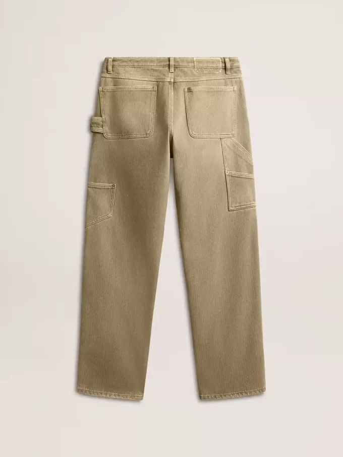 Pantaloni din bumbac cu efect uzat pentru femei Pantaloni din bumbac cu efect uzat pentru femei