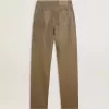 Pantaloni din bumbac kaki pentru femei, cu efect Swarovski degradat Pantaloni din bumbac kaki pentru femei, cu efect Swarovski degradat