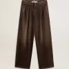 Pantaloni din bumbac pentru femei, cu spălare medie Pantaloni din bumbac pentru femei, cu spălare medie