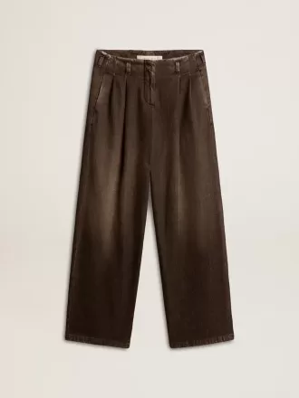 Pantaloni din bumbac pentru femei, cu spălare medie Pantaloni din bumbac pentru femei, cu spălare medie