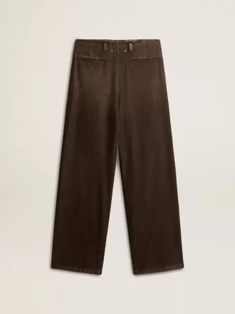 Pantaloni din bumbac pentru femei, cu spălare medie Pantaloni din bumbac pentru femei, cu spălare medie