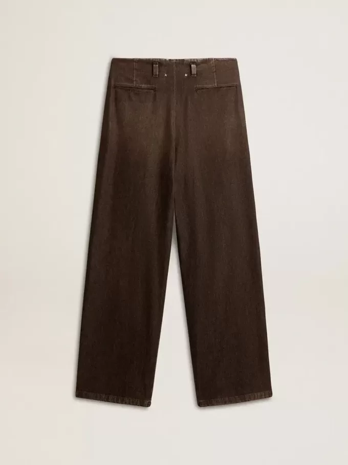 Pantaloni din bumbac pentru femei, cu spălare medie Pantaloni din bumbac pentru femei, cu spălare medie