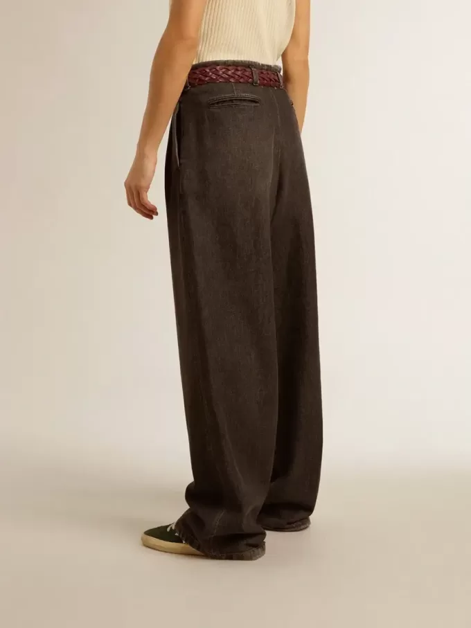 Pantaloni din bumbac pentru femei, cu spălare medie Pantaloni din bumbac pentru femei, cu spălare medie