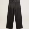 Pantaloni din bumbac pentru femei, cu spălare medie Pantaloni din bumbac pentru femei, cu spălare medie