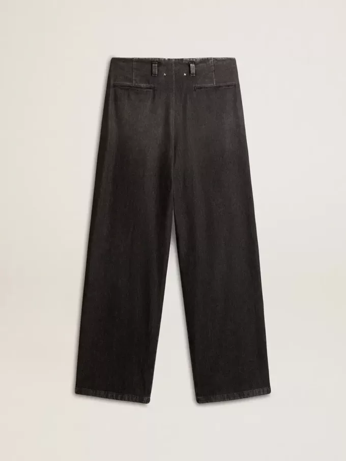 Pantaloni din bumbac pentru femei, cu spălare medie Pantaloni din bumbac pentru femei, cu spălare medie