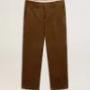 Pantaloni din catifea de bumbac de culoare măslinie închisă pentru bărbați Pantaloni din catifea de bumbac de culoare măslinie închisă pentru bărbați
