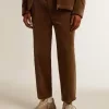 Pantaloni din catifea de bumbac de culoare măslinie închisă pentru bărbați Pantaloni din catifea de bumbac de culoare măslinie închisă pentru bărbați
