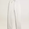 Pantaloni din denim alb optic pentru femei Pantaloni din denim alb optic pentru femei