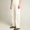 Pantaloni din denim alb optic pentru femei Pantaloni din denim alb optic pentru femei