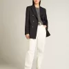 Pantaloni din denim alb optic pentru femei Pantaloni din denim alb optic pentru femei