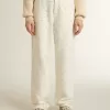 Pantaloni din denim alb pentru femei, cu mărgele și cristale Pantaloni din denim alb pentru femei, cu mărgele și cristale