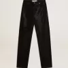 Pantaloni din denim de bumbac pentru femei, cu decorațiuni din cristale cu efect de umbră Pantaloni din denim de bumbac pentru femei, cu decorațiuni din cristale cu efect de umbră