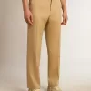 Pantaloni din gabardină de lână pentru bărbați, culoare nisip Pantaloni din gabardină de lână pentru bărbați, culoare nisip