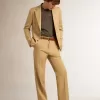 Pantaloni din gabardină de lână pentru bărbați, culoare nisip Pantaloni din gabardină de lână pentru bărbați, culoare nisip