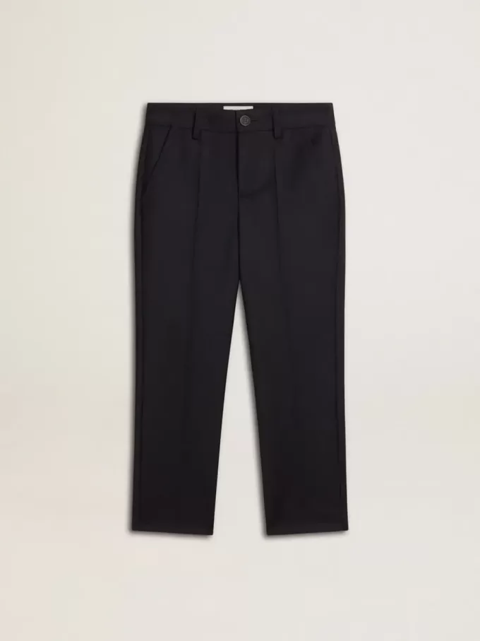 Pantaloni din lână albastru închis pentru băieți Pantaloni din lână albastru închis pentru băieți