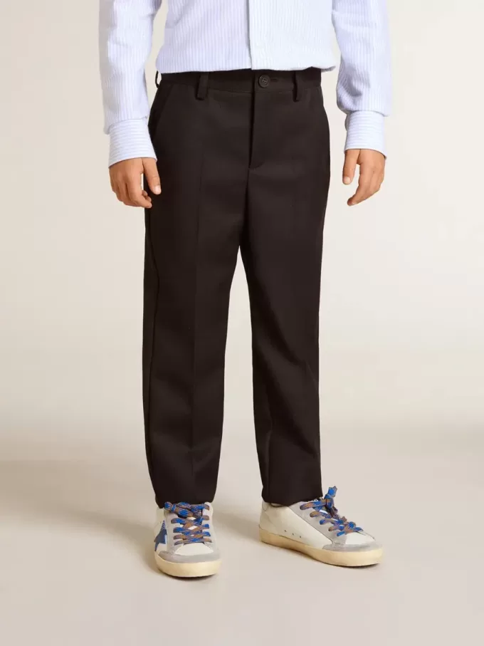 Pantaloni din lână albastru închis pentru băieți Pantaloni din lână albastru închis pentru băieți