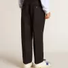 Pantaloni din lână albastru închis pentru băieți Pantaloni din lână albastru închis pentru băieți