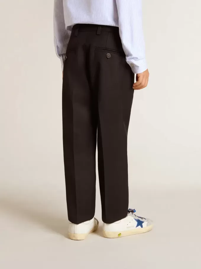 Pantaloni din lână albastru închis pentru băieți Pantaloni din lână albastru închis pentru băieți