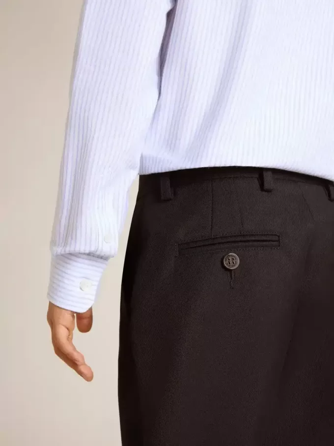 Pantaloni din lână albastru închis pentru băieți Pantaloni din lână albastru închis pentru băieți