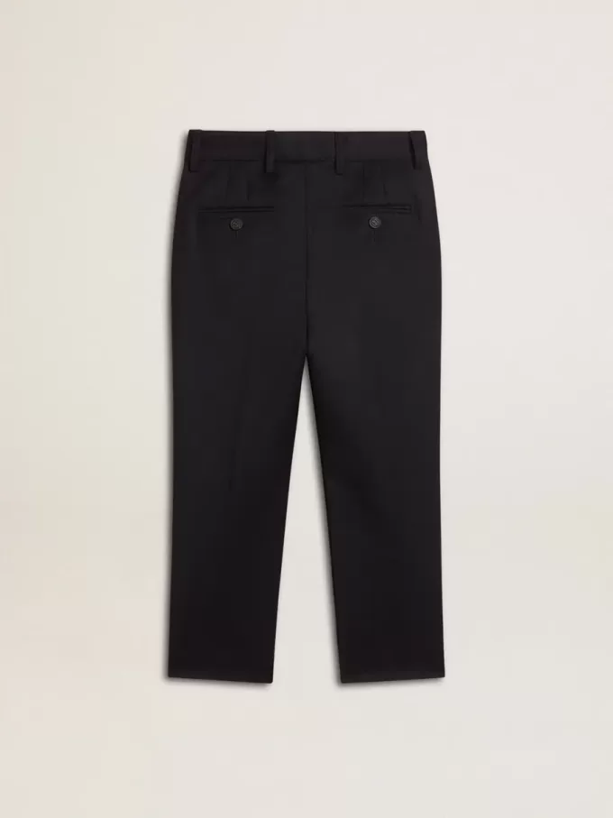 Pantaloni din lână albastru închis pentru băieți Pantaloni din lână albastru închis pentru băieți
