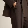 Pantaloni din lână virgină maro pentru femei Pantaloni din lână virgină maro pentru femei
