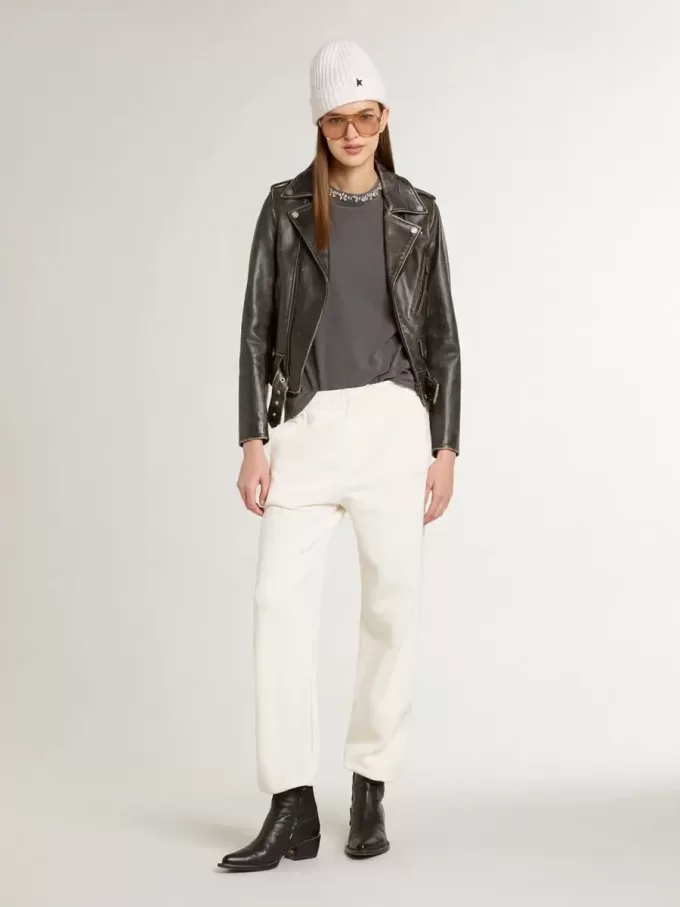 Pantaloni jogging albi