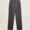 Pantaloni largi pentru femei din lână albastru deschis Pantaloni largi pentru femei din lână albastru deschis