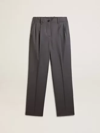 Pantaloni largi pentru femei din lână albastru deschis