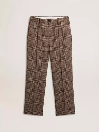 Pantaloni moi pentru bărbați, cu model houndstooth