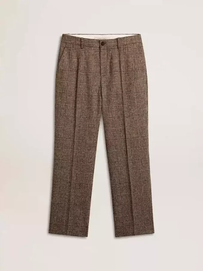 Pantaloni moi pentru bărbați, cu model houndstooth Pantaloni moi pentru bărbați, cu model houndstooth