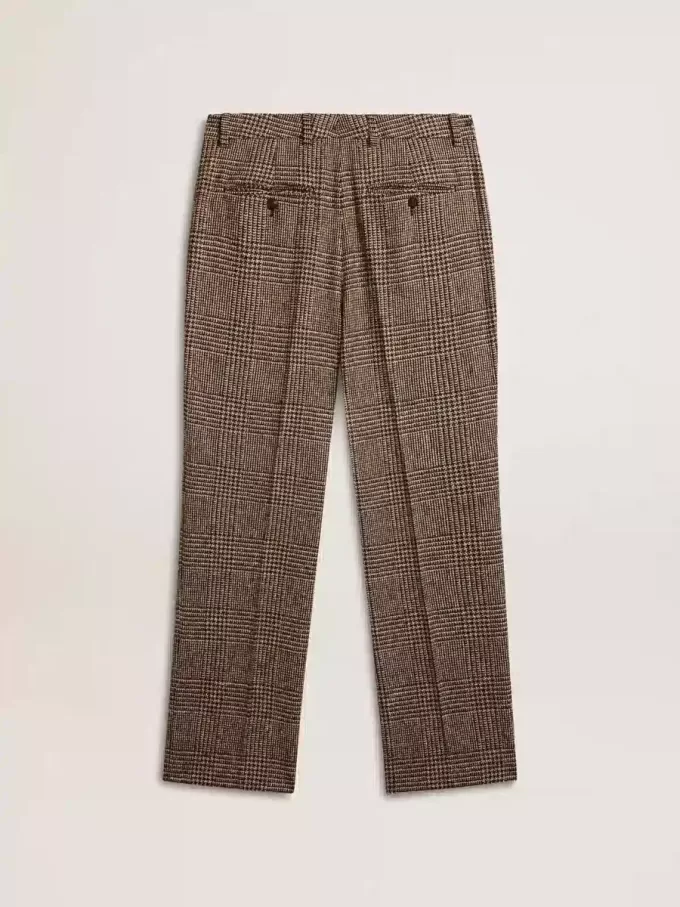 Pantaloni moi pentru bărbați, cu model houndstooth Pantaloni moi pentru bărbați, cu model houndstooth