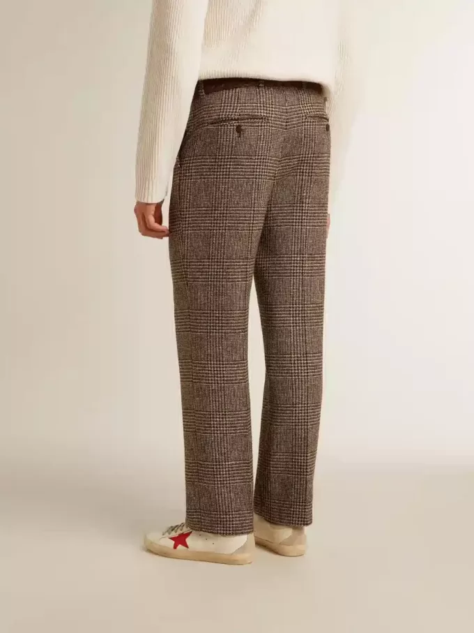 Pantaloni moi pentru bărbați, cu model houndstooth Pantaloni moi pentru bărbați, cu model houndstooth