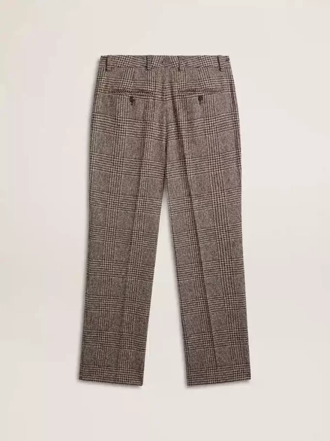 Pantaloni moi pentru bărbați, cu model houndstooth Pantaloni moi pentru bărbați, cu model houndstooth