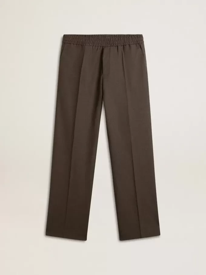 Pantaloni moi pentru bărbați din lână gri antracit Pantaloni moi pentru bărbați din lână gri antracit