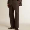 Pantaloni moi pentru bărbați din lână gri antracit Pantaloni moi pentru bărbați din lână gri antracit