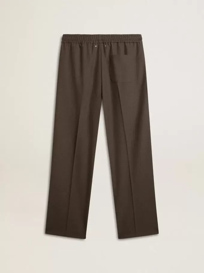 Pantaloni moi pentru bărbați din lână gri antracit Pantaloni moi pentru bărbați din lână gri antracit