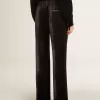 Pantaloni negri cu efect de catifea