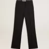 Pantaloni negri moi pentru femei, din amestec de lână Pantaloni negri moi pentru femei, din amestec de lână