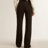Pantaloni negri moi pentru femei, din amestec de lână Pantaloni negri moi pentru femei, din amestec de lână