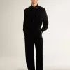 Pantaloni negri pentru bărbați cu efect de catifea Pantaloni negri pentru bărbați cu efect de catifea