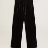 Pantaloni negri pentru bărbați cu efect de catifea Pantaloni negri pentru bărbați cu efect de catifea