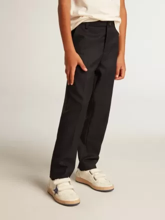 Pantaloni pentru băieți din lână albastră închisă