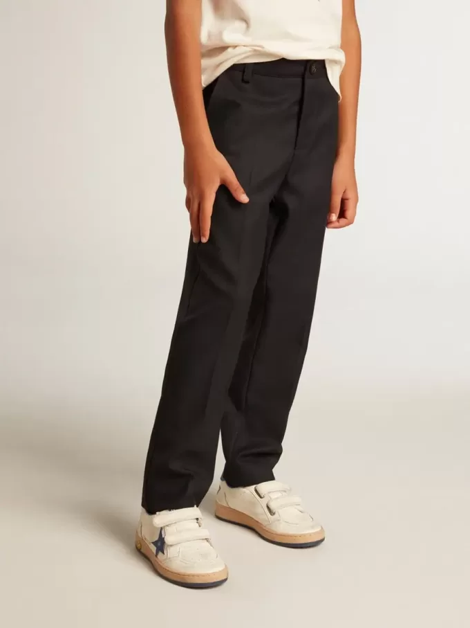 Pantaloni pentru băieți din lână albastră închisă Pantaloni pentru băieți din lână albastră închisă
