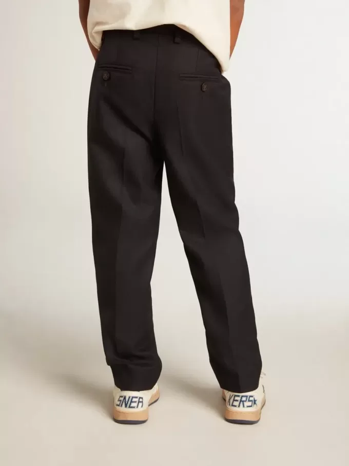 Pantaloni pentru băieți din lână albastră închisă Pantaloni pentru băieți din lână albastră închisă