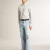 Pantaloni pentru bărbați din denim cu efect uzat